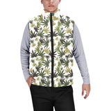 Canabis Marijuana Weed Pattern Print Design 05 Men's Padded Vest