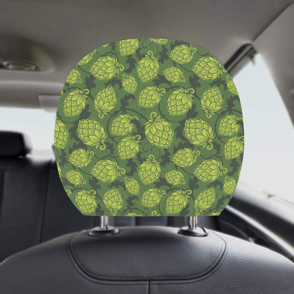 Hop pattern Hop cone background Car Headrest Cover