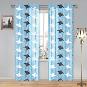 Stingray Pattern Print Design 03 Gauze Curtain