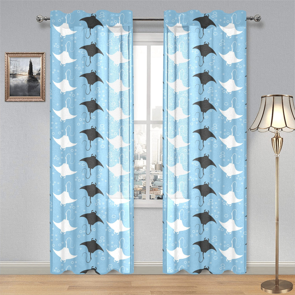 Stingray Pattern Print Design 03 Gauze Curtain