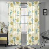 Seahorse shell starfish pattern background Gauze Curtain