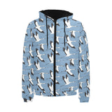 Seagull Pattern Print Design 04 Men's Padded Hooded Jacket
