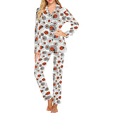 Ladybug Pattern Print Design 05 Women's Long Pajama Set