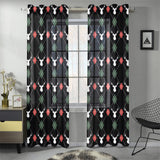 Deer Christmas new year pattern argyle Gauze Curtain