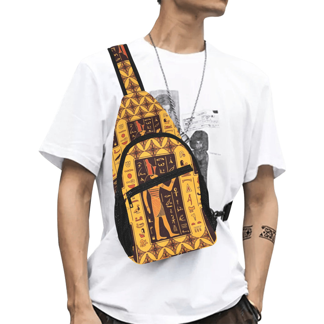Egypt Hieroglyphics Pattern Print Design 05 All Over Print Chest Bag