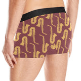 Hand drawn gold saxophone red background Men's All Over Print Boxer Briefs Men's Underwear