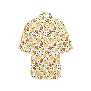 Pancake Pattern Print Design 02 Women's All Over Print Hawaiian Shirt