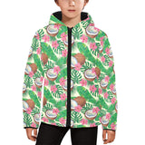Coconut Pattern Print Design 01 Kids' Boys' Girls' Padded Hooded Jacket