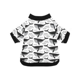 Black whale pattern All Over Print Pet Dog Round Neck Fuzzy Shirt