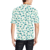 Green ginkgo leaves pattern Men's All Over Print Polo Shirt