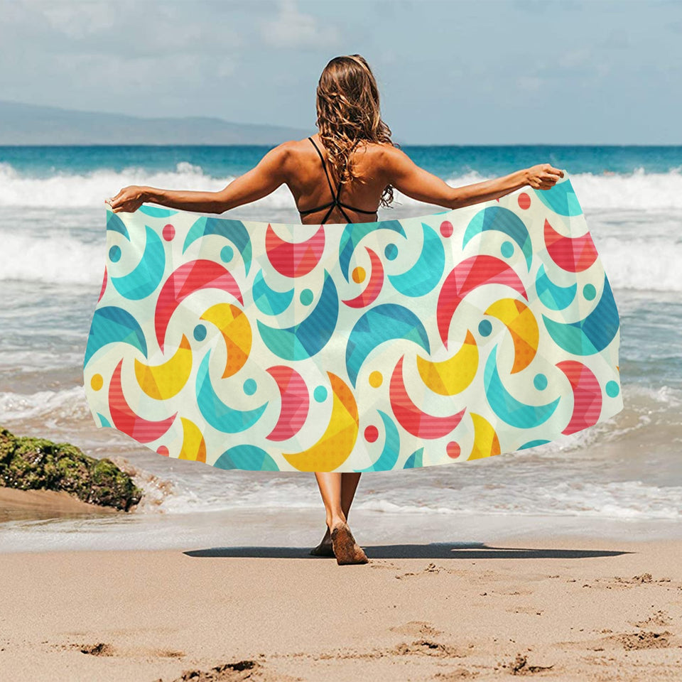 Colorful moon pattern Beach Towel