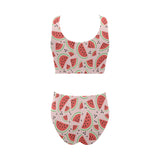 Watermelon pattern Chest Bowknot High Waisted Bikini Swimsuit