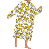 Beer design pattern Blanket Robe with Sleeves