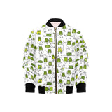 Sketch funny frog pattern Kids' Boys' Girls' Bomber Jacket