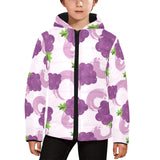 Cute Grape pattern Kids' Boys' Girls' Padded Hooded Jacket