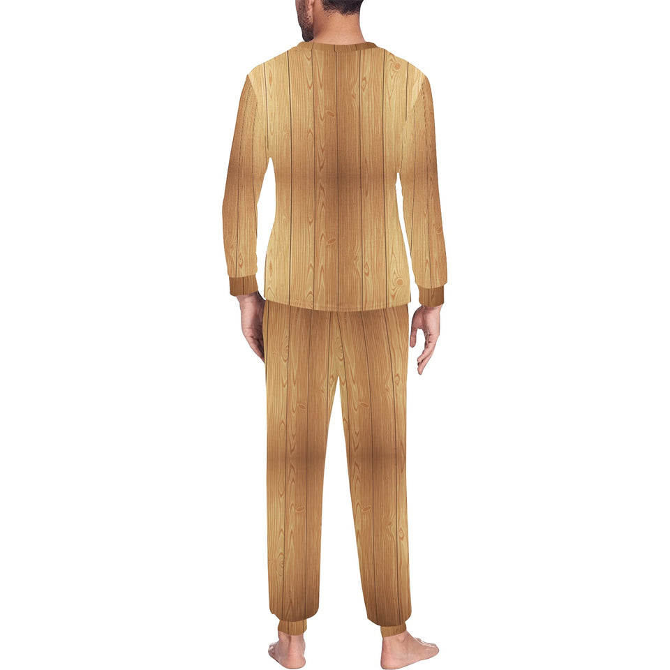 Wood Printed Pattern Print Design 05 Men's All Over Print Pajama