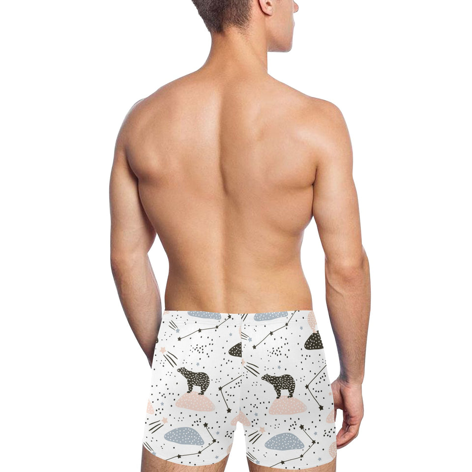 Polar bears star poka dot pattern Men's Swimming Trunks