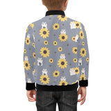 Cute hamster sunflower pattern background Kids' Boys' Girls' Bomber Jacket