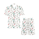 English Bulldog Pattern Print Design 03 Men's V-Neck Short Pajama Set