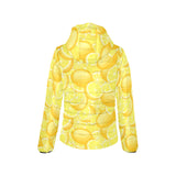 lemon pattern Women's Padded Hooded Jacket