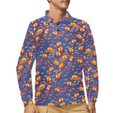 Clown Fish Pattern Print Design 04 Men's Long Sleeve Polo Shirt