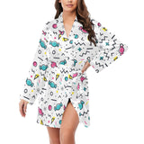 Candy design pattern Women's Long Sleeve Belted Night Robe