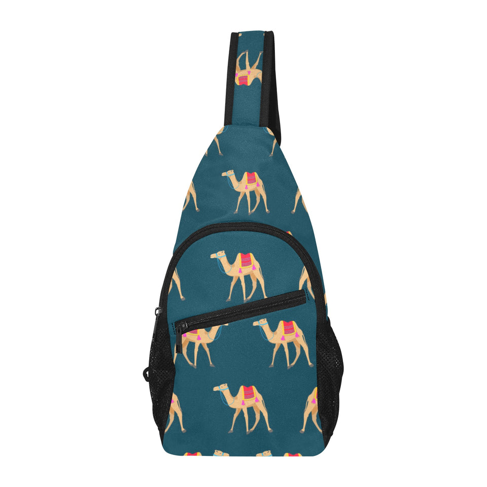 Camel pattern blue blackground All Over Print Chest Bag