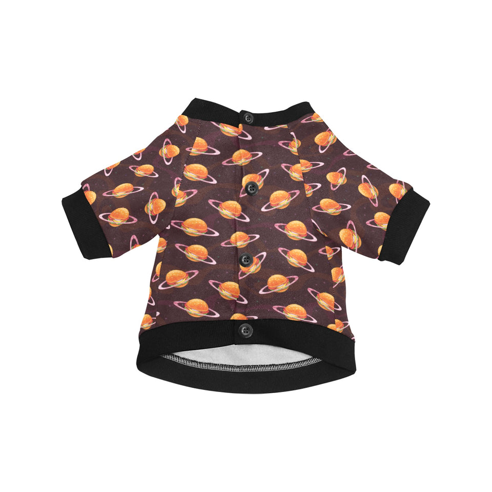 Hamburger Pattern Print Design 05 All Over Print Pet Dog Round Neck Fuzzy Shirt
