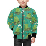 Cute frog dragonfly design pattern Kids' Boys' Girls' Bomber Jacket
