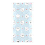 White cute pomeranian pattern Beach Towel