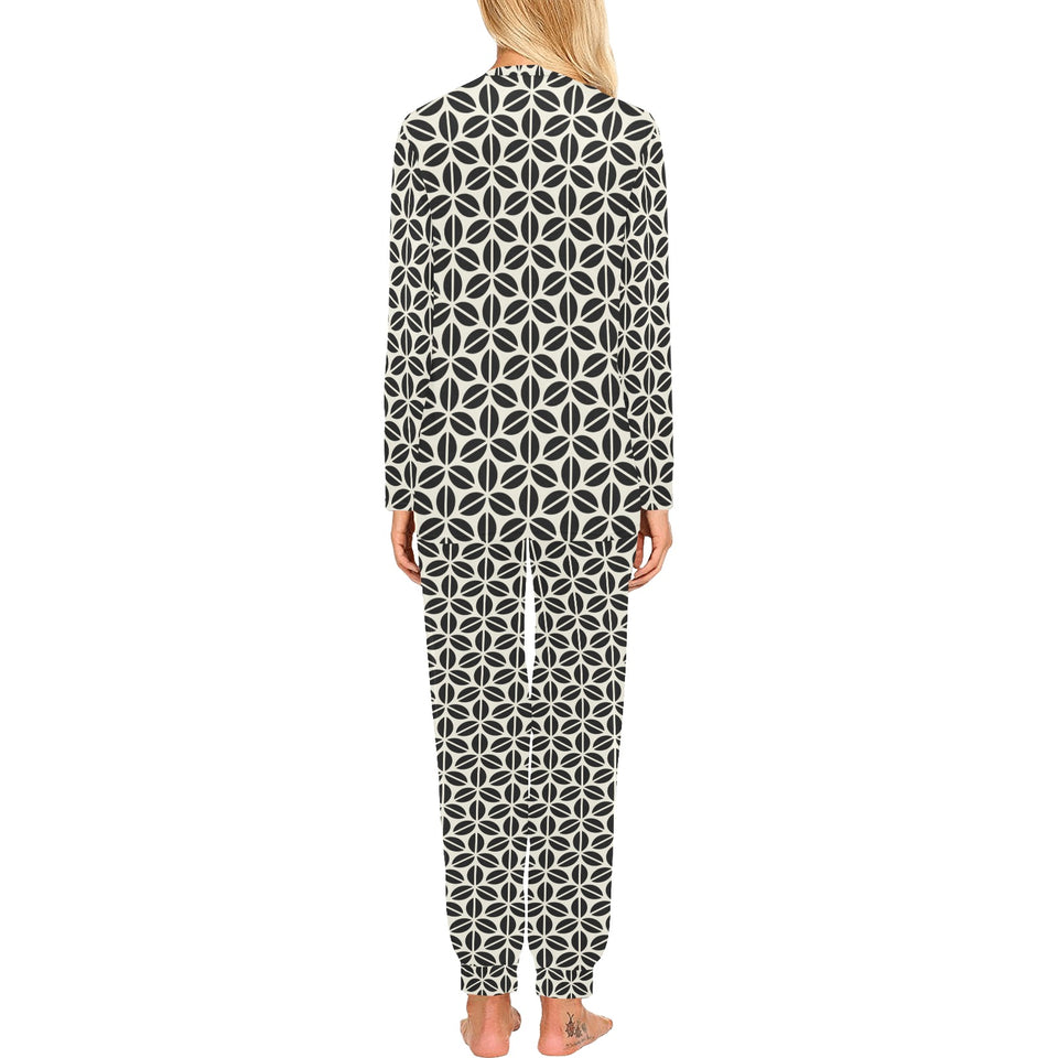Coffee bean abstract modern pattern Women's All Over Print Pajama Set