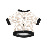 Hand drawn pizza pattern All Over Print Pet Dog Round Neck Fuzzy Shirt