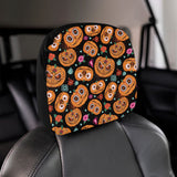 Pumpkin flowers spiderweb Halloween theme Car Headrest Cover
