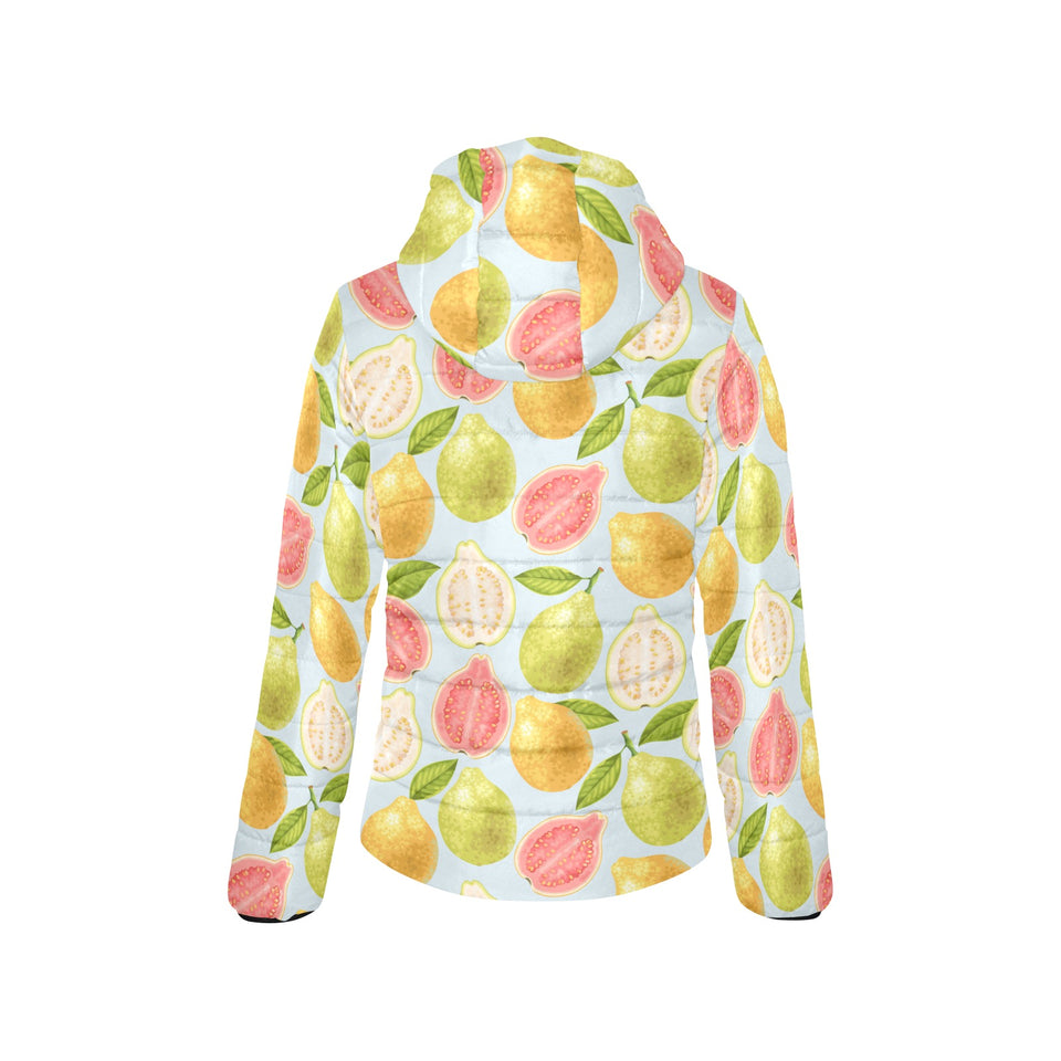 Guava design pattern Women's Padded Hooded Jacket
