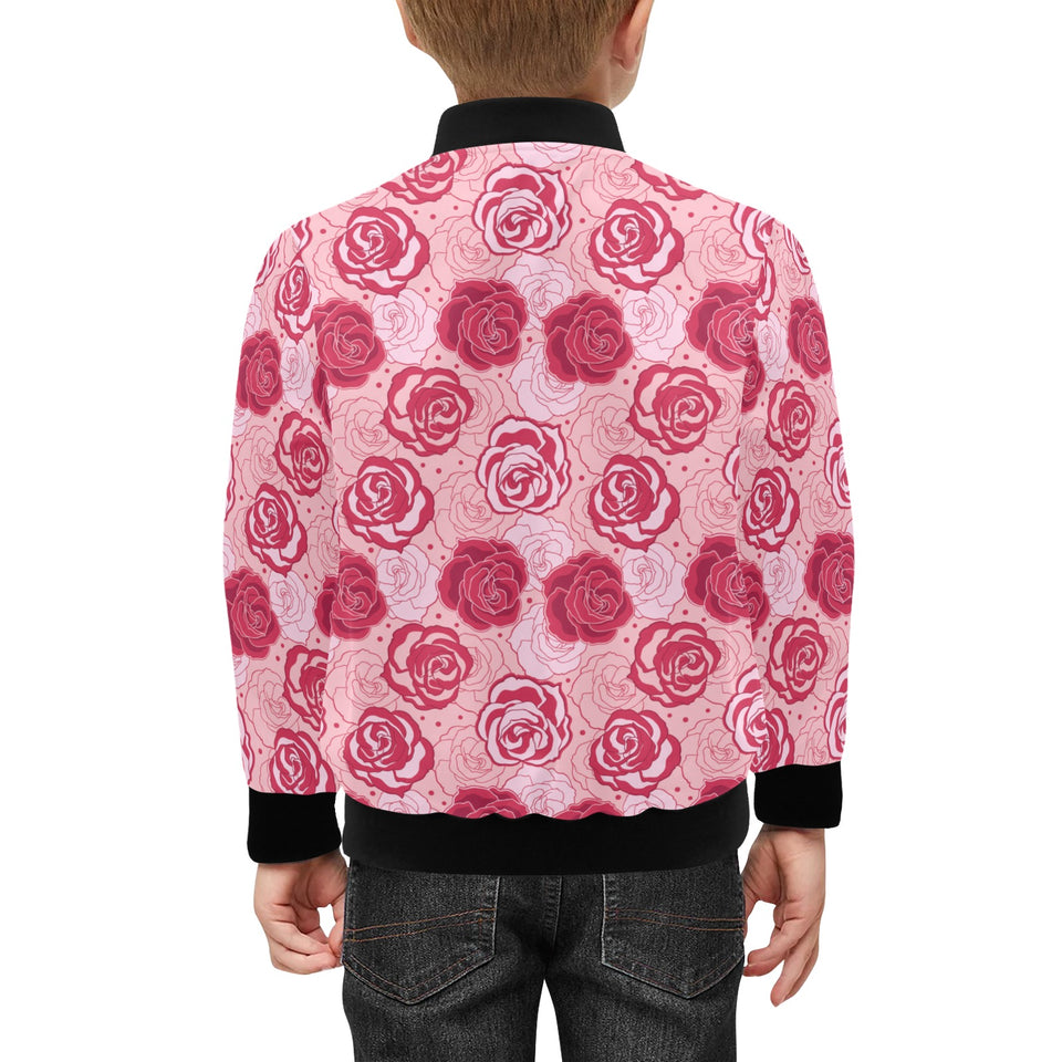Rose Pattern Print Design 02 Kids' Boys' Girls' Bomber Jacket