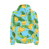 banana leaves banana design pattern Men's Padded Hooded Jacket