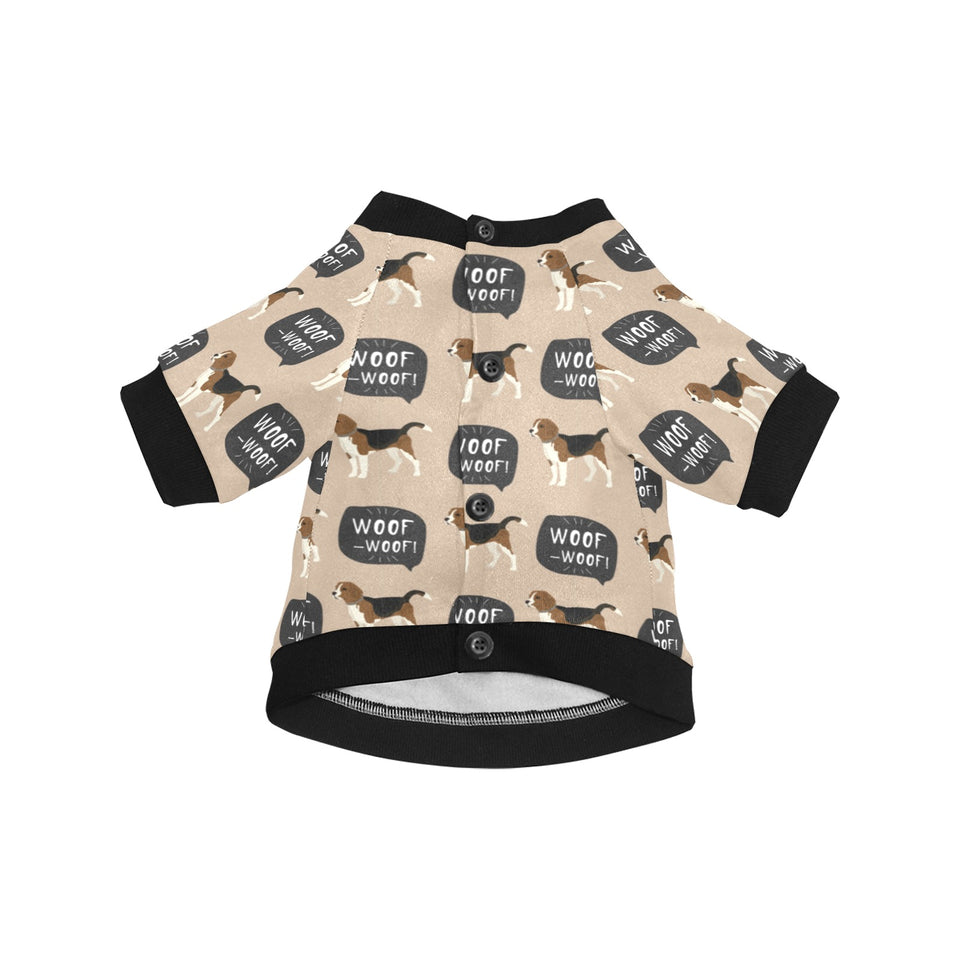 Beagle pattern All Over Print Pet Dog Round Neck Fuzzy Shirt