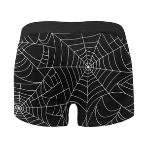 Spider web pattern Black background white cobweb Men's All Over Print Boxer Briefs Men's Underwear