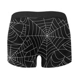 Spider web pattern Black background white cobweb Men's All Over Print Boxer Briefs Men's Underwear