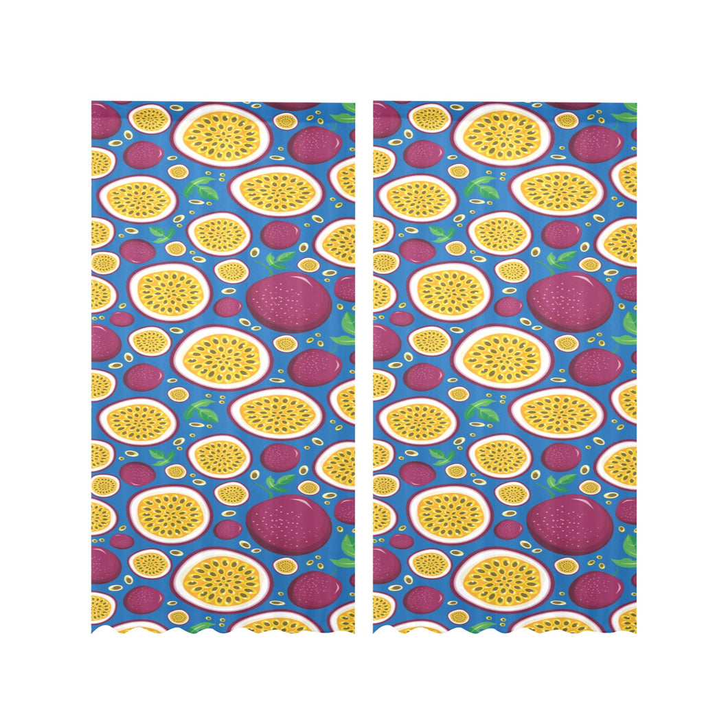 Passion fruit blue background Gauze Curtain