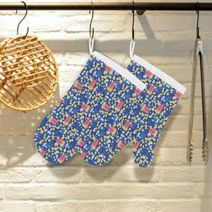 Popcorn Pattern Print Design 01 Heat Resistant Oven Mitts