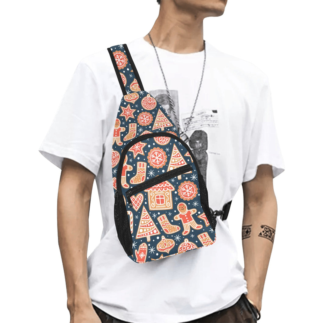 Christmas gingerbread cookie pattern All Over Print Chest Bag