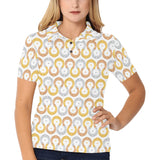 Horseshoes Pattern Print Design 03 Women's All Over Print Polo Shirt