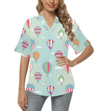 Hot Air Balloon design Pattern Women's All Over Print Hawaiian Shirt