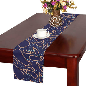 Eggplant Pattern Print Design 04 Table Runner