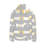 Cute dachshund dog pattern Men's Padded Hooded Jacket