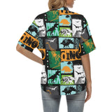 dinosaurs print pattern Women's All Over Print Hawaiian Shirt