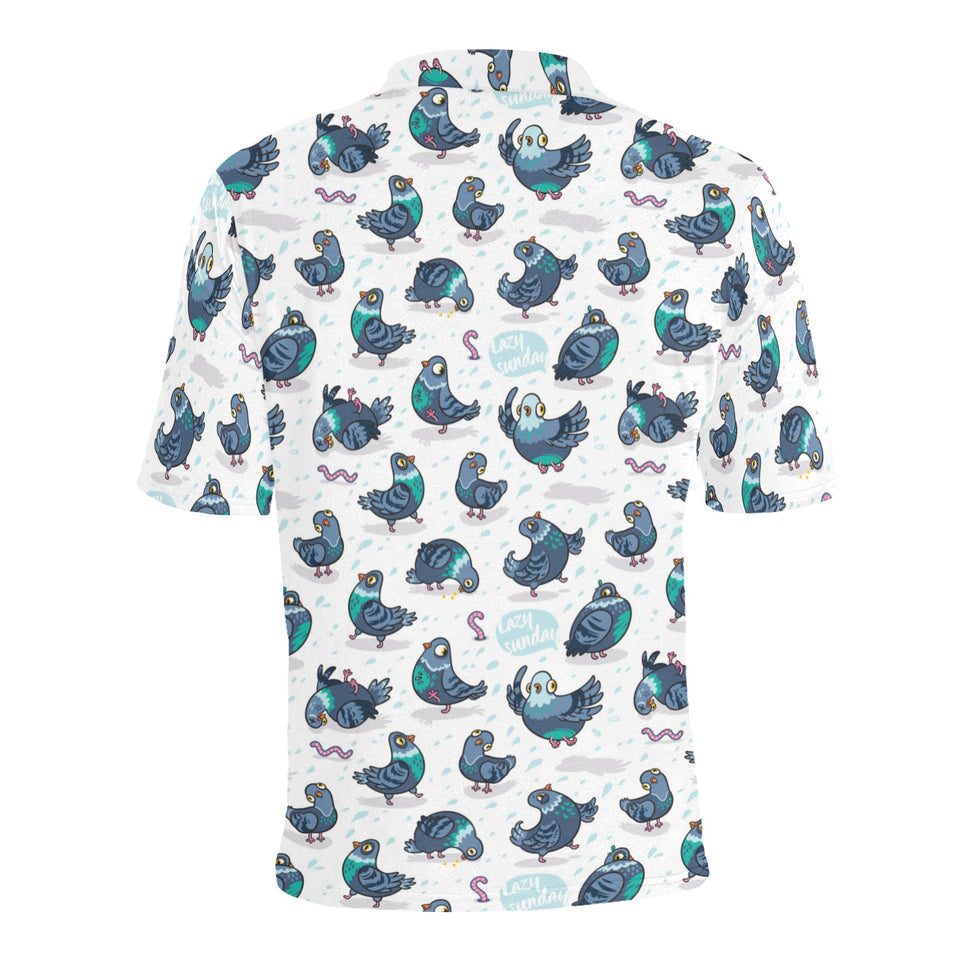 Pigeon Pattern Print Design 02 Men's All Over Print Polo Shirt