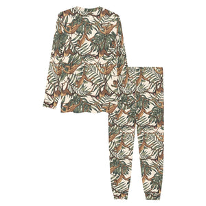 Monkey tropical leaves background Men's All Over Print Pajama