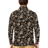Rose Pattern Print Design 04 Men's Long Sleeve Polo Shirt